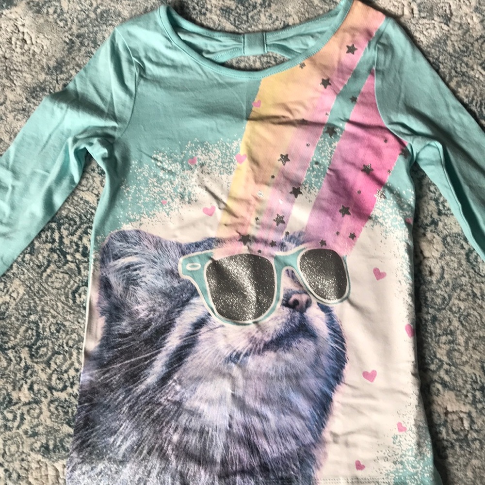 Carter’s KID size 8 long sleeve shirt cat print